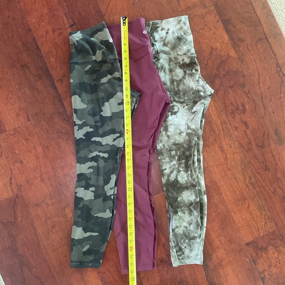 Bundle of 3 LULULEMON Size 6 Leggings
Maroon, Green Camo and Green Tie Dye - Picture 4 of 9